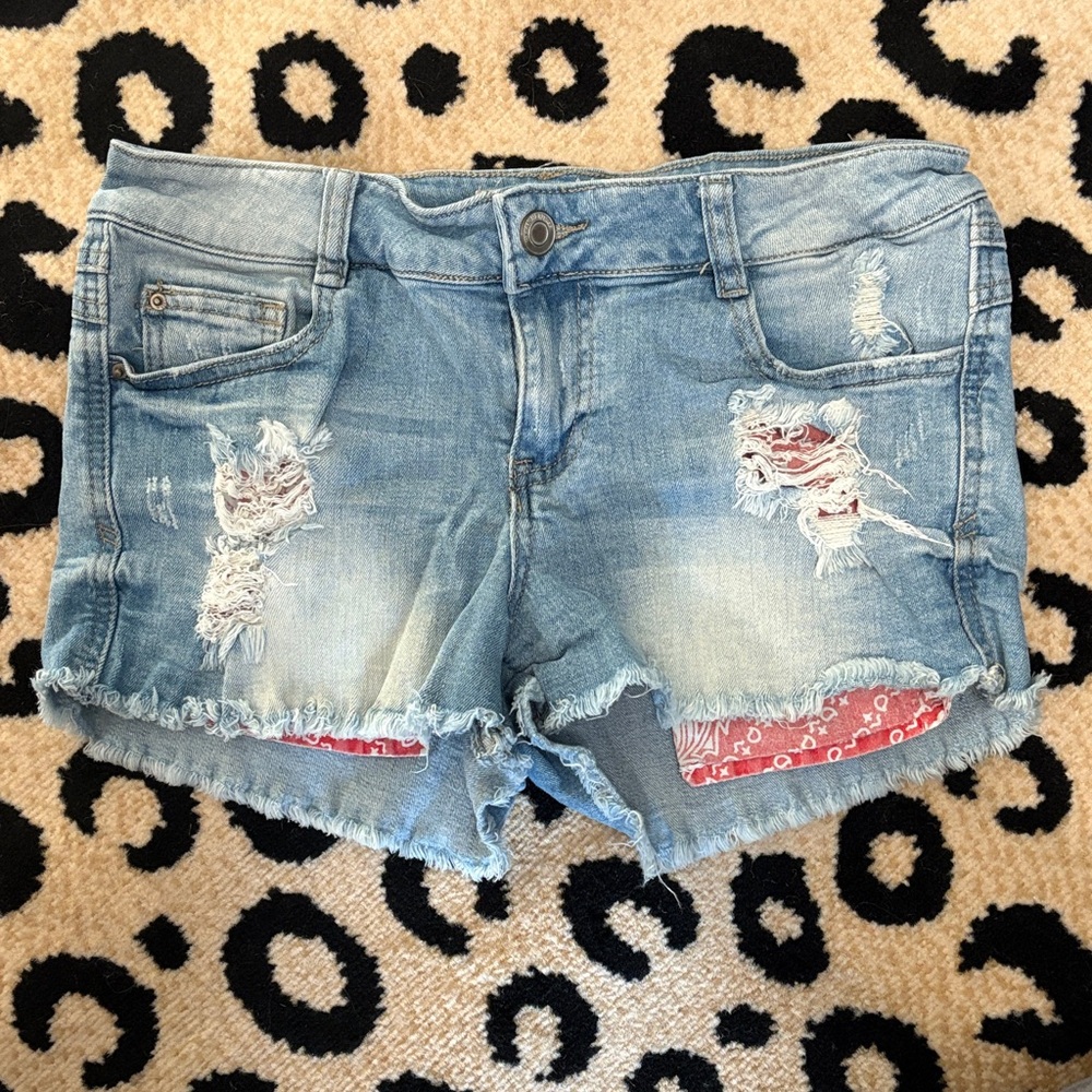 Urban Heritage Light Blue Distressed Jean Shorts